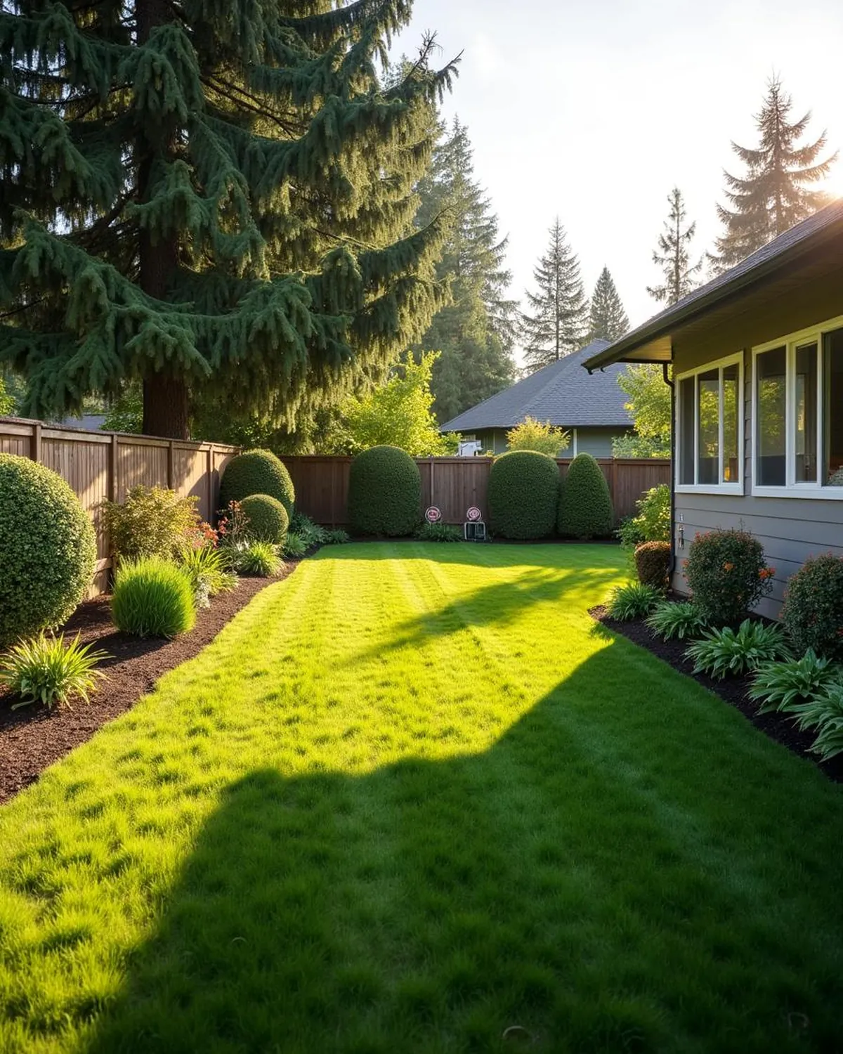 Well-kept residential backyard in Salem, Oregon