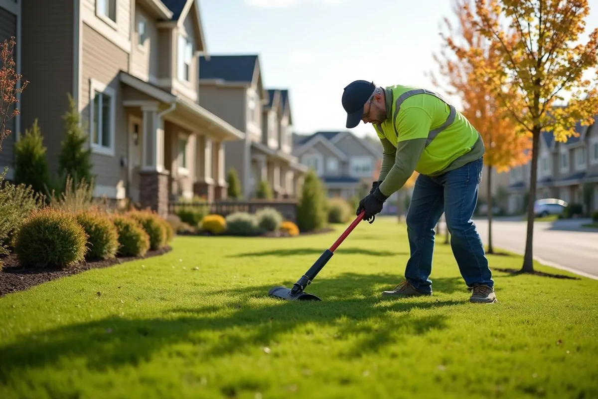Commercial landscape maintenance at a Salem, Oregon townhome community