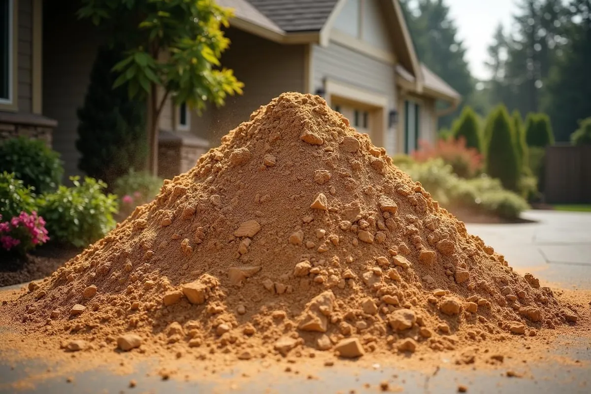 Bark dust delivery drop at a Salem, Oregon home