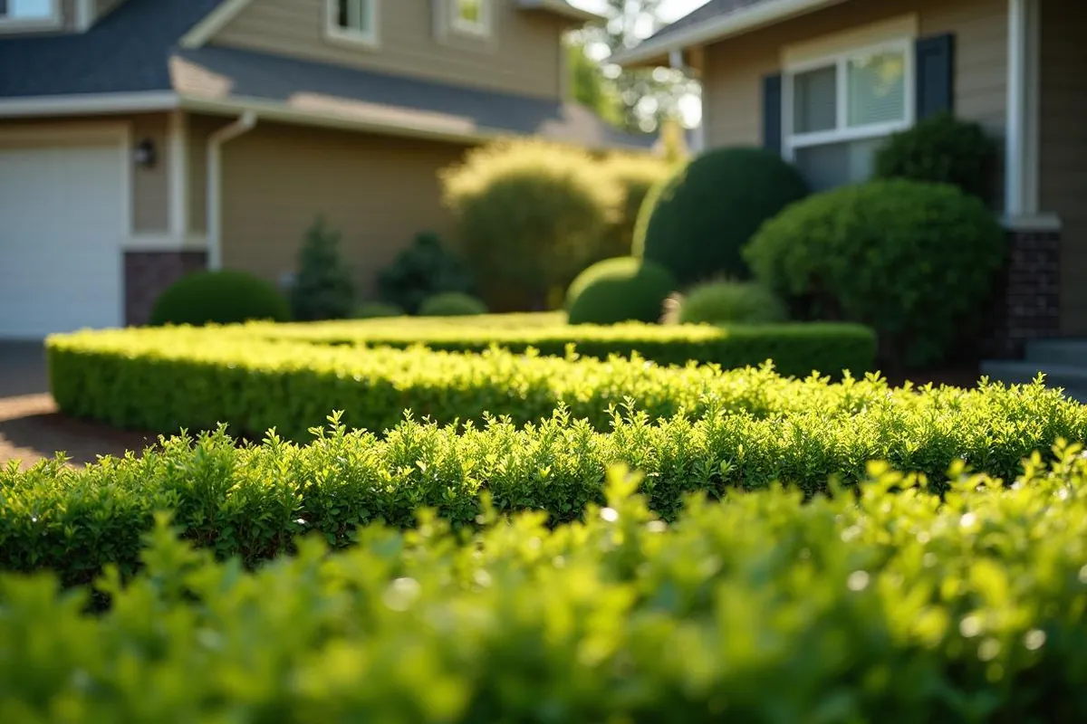 Hedge shaping at a Salem, OR home