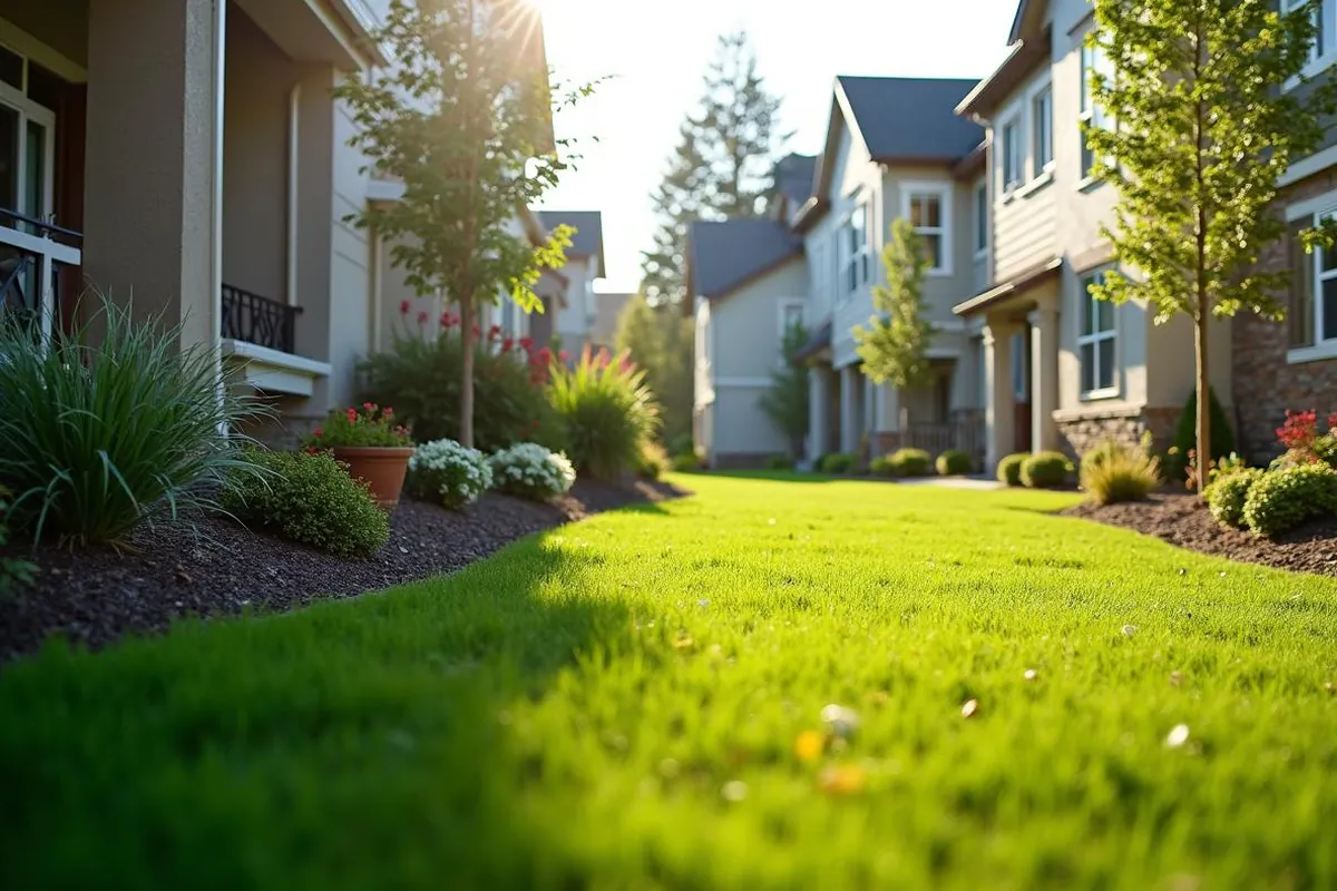 HOA townhome grounds maintained by Great Yards in Salem