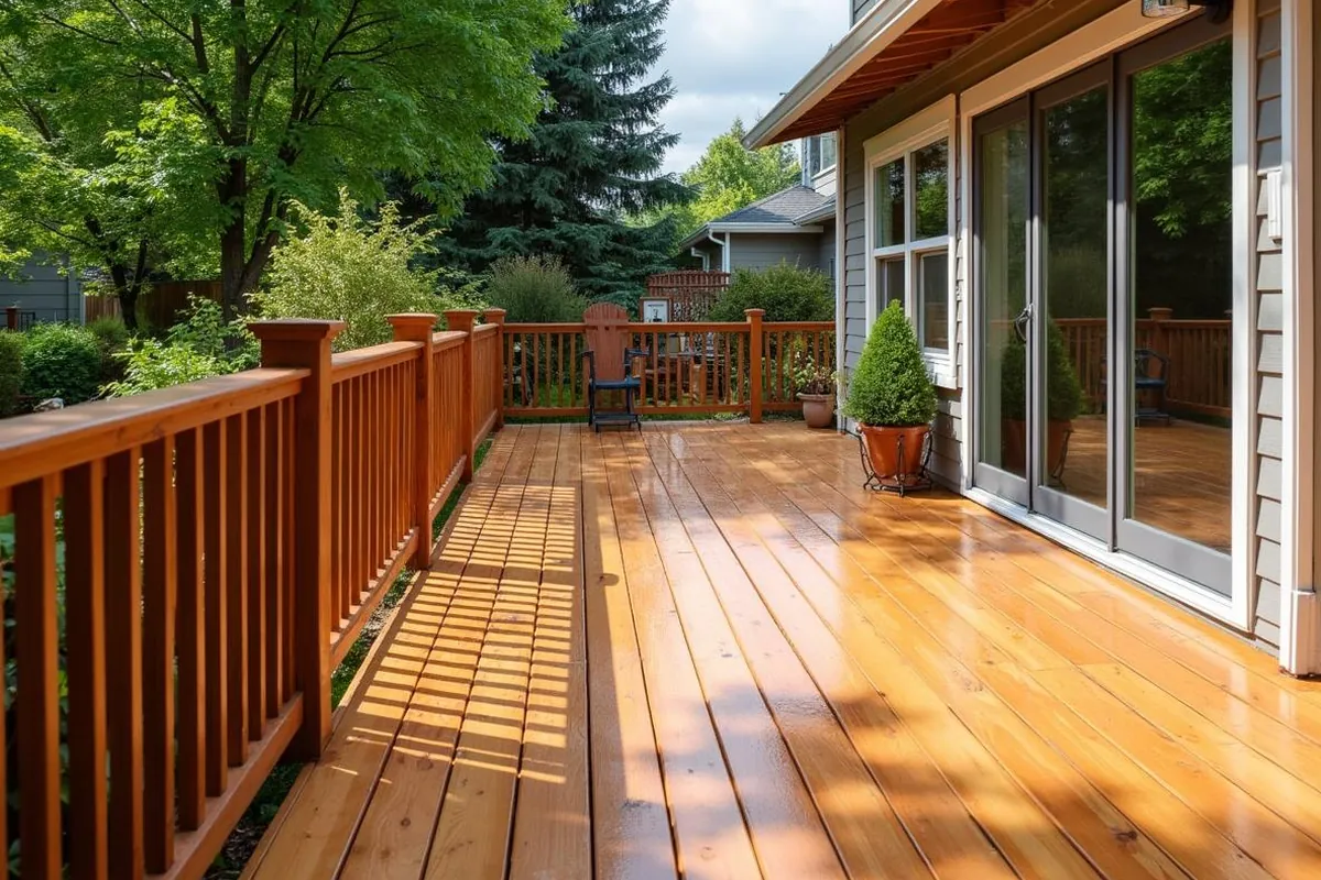 Pressure-washed deck at a Salem, Oregon home