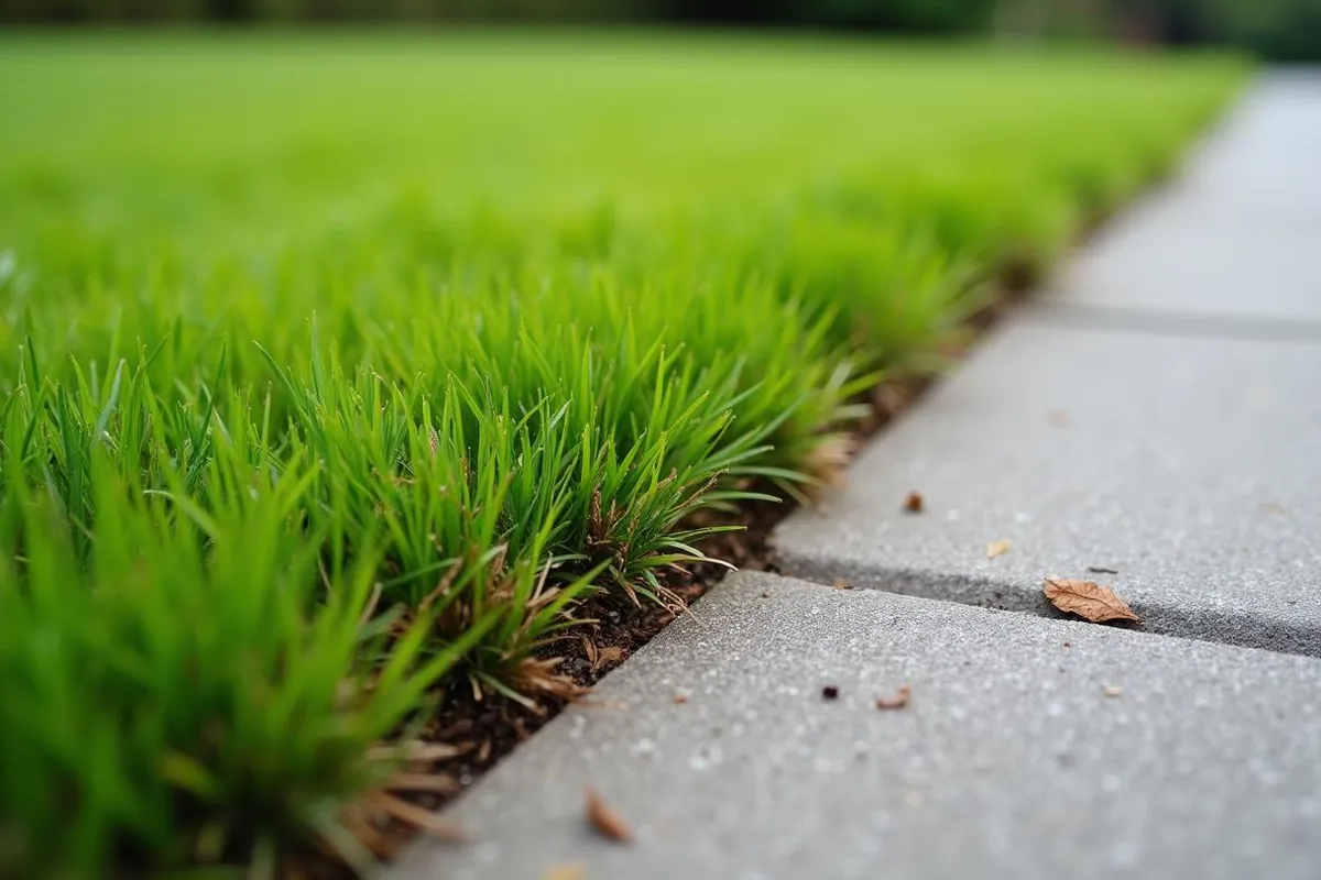 Clean edging along a Salem, OR residential driveway