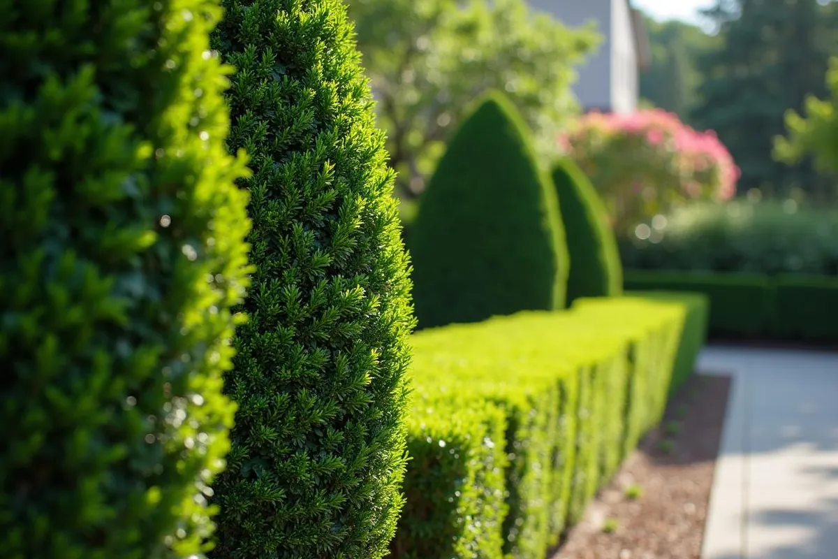 Formal boxwood hedge shaping on a Salem, OR home